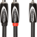 Roland RCC-5-3528 Black Series Interconnect Cable Y Cable with 1/8 in. TRS to Dual 1/4 in. - 5ft