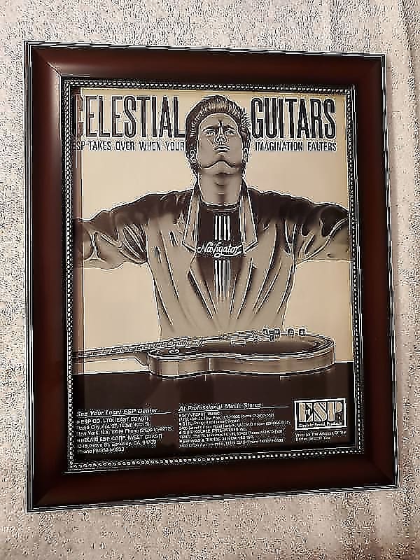 1982 ESP Guitars Promotional Ad Framed Navigator Guitar Original image 1