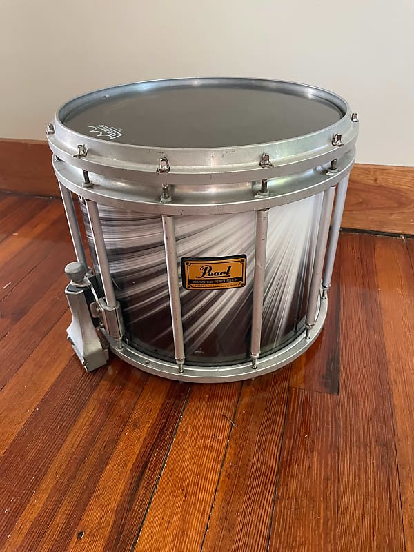 Pearl Marching Snare Drum Black and White Sunburst Reverb