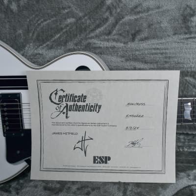 ESP Iron Cross James Hetfield Signature Snow White with Black Stripes 2023 w/OHSC (B-stock) image 4