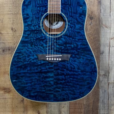 Dean AXS Dreadnought Quilted Ash Trans Blue image 2