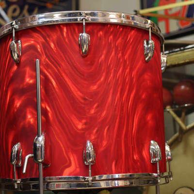 1966 Slingerland 'Modern Combo' in Red Satin Flame 14x18 14x16 9x13 9x10 image 17
