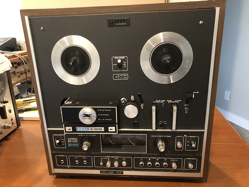 Akai X-1810 reel to reel tape recorder w/8 track player. SERVICED! 1973