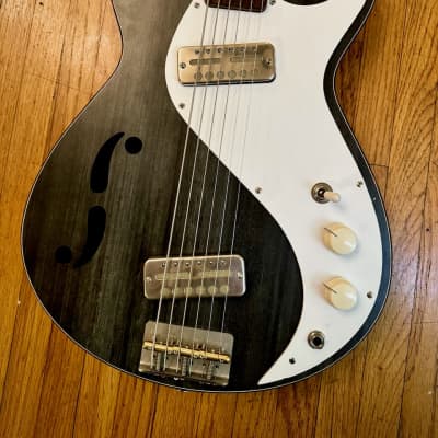 Waterslide/Slusser Guitars 'S.L.O.' Baritone Prototype, PLEK'd, 30" Scale, Danelectro-Style 3612 Construction. Mojo Gold Foil Pickups image 7