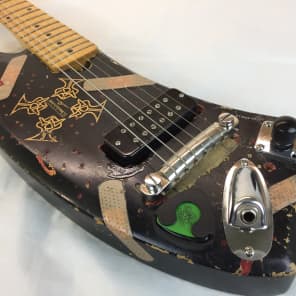Galaxy Mara Bloody Bandage Missile Ergonomic Custom Handmade Guitar 1985 Black image 9