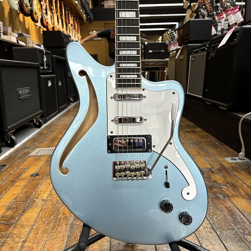 D'Angelico Limited Edition Premier Series Bedford SH Electric Guitar 2021 Ice Blue Metallic image 1