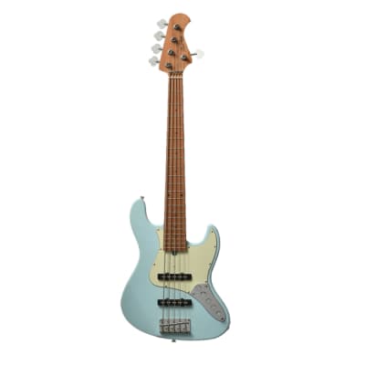 Bacchus WJB5-630-RSM/M-PTL-SOB Universe Series Roasted Maple 5-String  Electric Bass, Pastel Sonic Blue