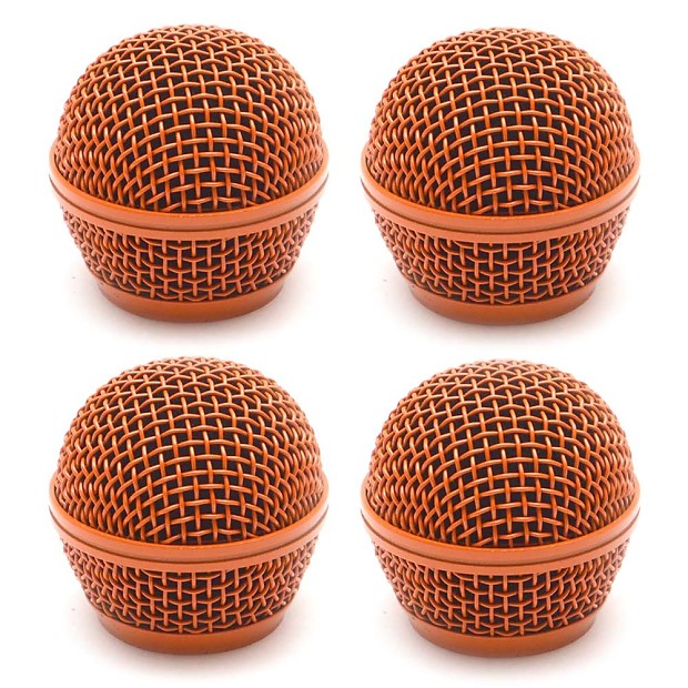 Seismic Audio SA-M30Grille-ORANGE-4PACK Replacement Steel Mesh Mic Grill Heads (4-Pack) image 1