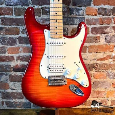 Fender MIM Deluxe Stratocaster Plus HSS iOS w/ Flame Maple Top (2015 - Aged Cherryburst) for sale