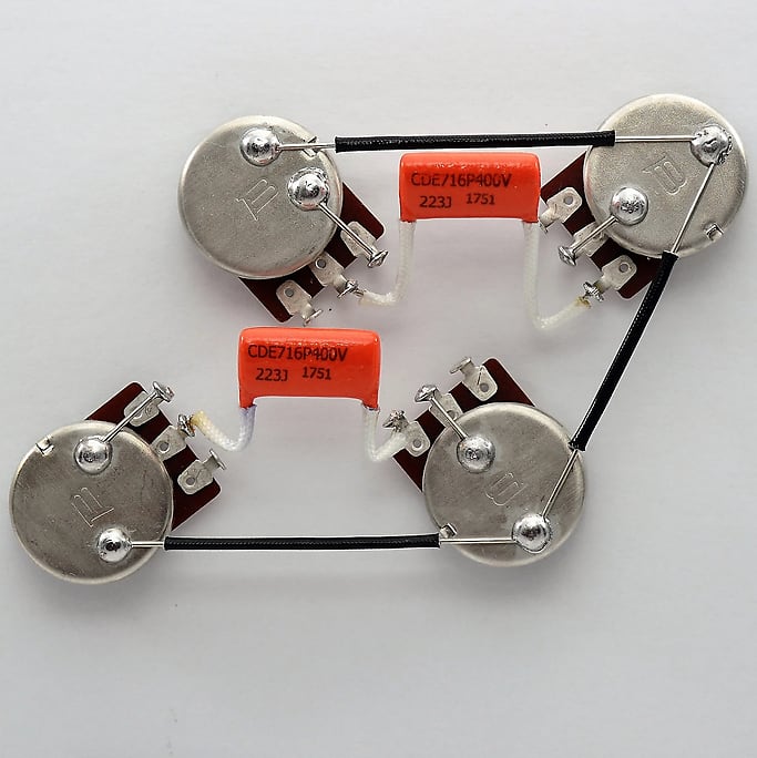 Les Paul Wiring Harness 500k Cts Short Shaft 716p Orange Drop Reverb 1865