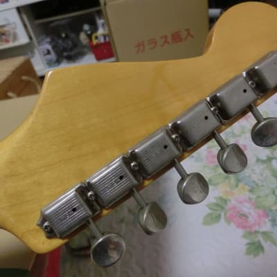 81' springy sound ST55 Candy Apple Red matching headstock stratocaster copy Fujigen  Japan vintage image 4