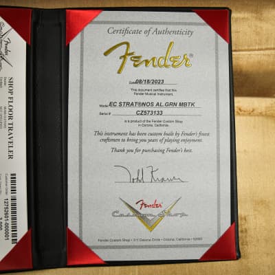 Fender Custom Shop Masterbuilt Todd Krause Eric Clapton Signature Stratocaster Almond Green 2023 (CZ573133) image 6