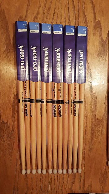 PRO.MARK MILLENNIUM II NYLON TIPPED DRUMSTICKS 6 sets 5B LARGE MADE IN USA 2000 s AMERICAN HICKORY