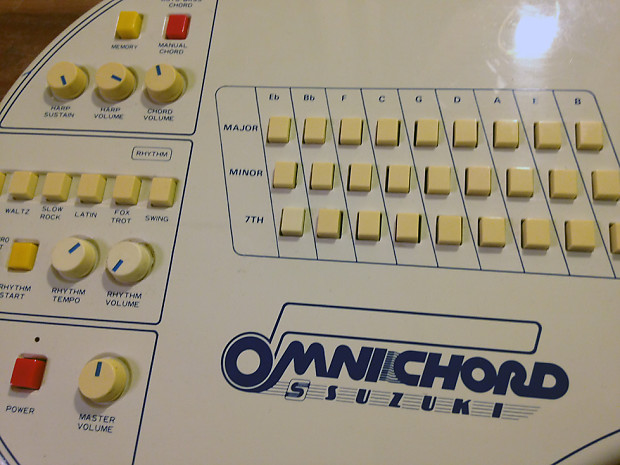 Vintage Suzuki Omnichord OM-27 analog autoharp synthesizer