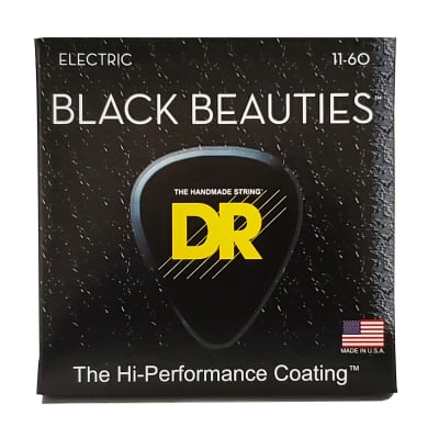 DR Strings Black Beauties Black Colored Electric Guitar Strings: 7-String Heavy 11-60 image 2