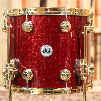 DW Collector's Cherry HVLT Ruby Glass Drum Set - 20,10,12,14 - SO#1313389 image 6