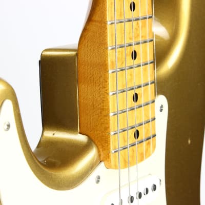 One-Of-A-Kind! 1991 Fender Custom Shop MASTERBUILT JW Black 1950's Stratocaster Reissue Electric Guitar | Aztec Gold, Lefty Strung Righty! j w image 18
