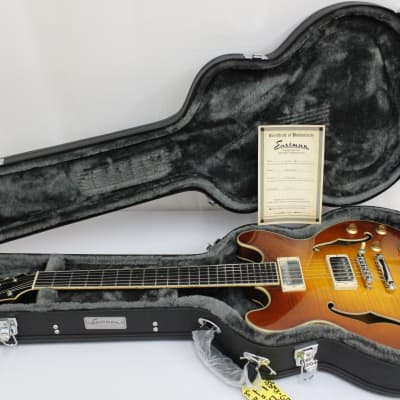 Eastman T185MX Thinline Archtop Electric Guitar, Goldburst image 13