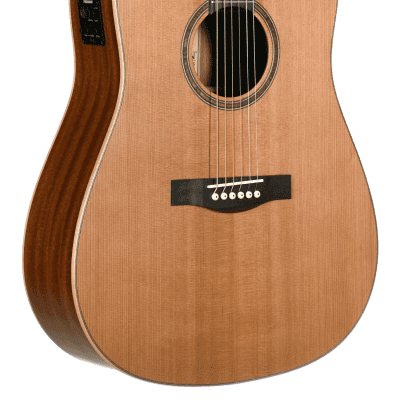 Teton STS105CENT 105 Series Solid Cedar Top Dreadnought 6-String Acoustic-Electric Guitar - Natural image 2