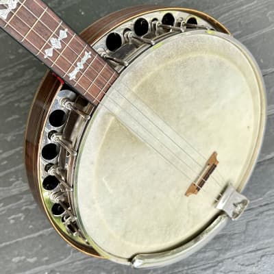 Paramount Leader Tenor Banjo (1924), ser. #1252, original black hard shell  case. | Reverb