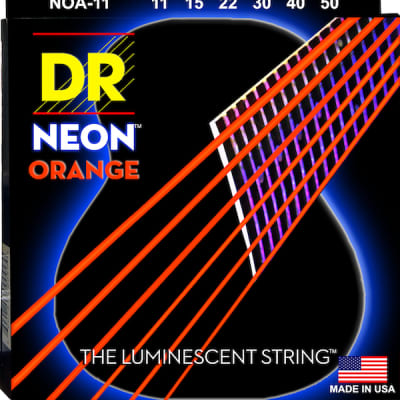 DR NOA-11 Neon Orange Acoustic Guitar Strings gauges 11-50 image 1