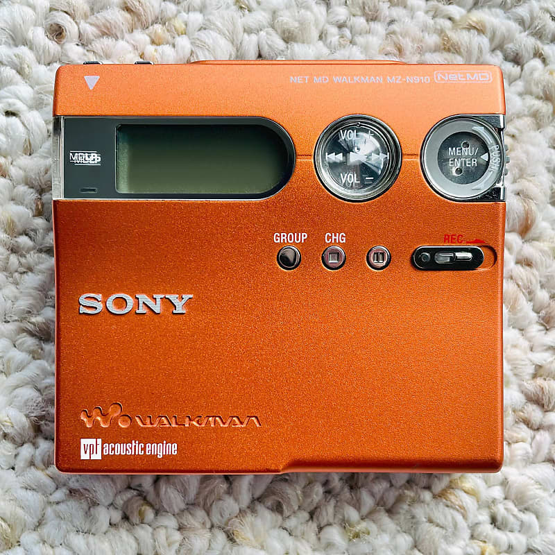 Sony MZN910 Walkman MiniDisc Player, Super Rare EX Orange ! Reverb