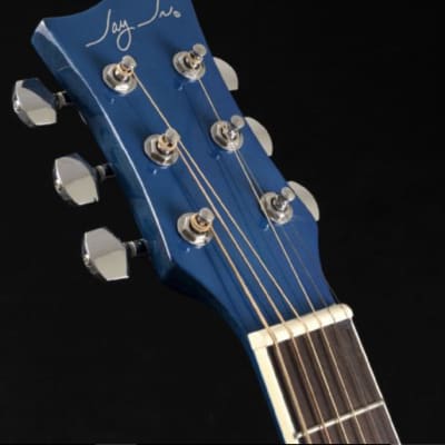 Jay Turser JJ43-TBL-A Jay Jr Series 3/4 Size Dreadnought Acoustic Guitar. Trans Blue Item ID: JJ43-TBL-A-U image 4