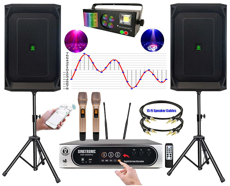 Singtronic Complete 6000W Karaoke System w/ Digital Touch Screen & Bluetooth image 1