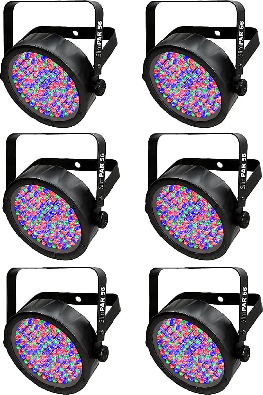 Chauvet DJ 56 LED DMX Slim Par Flat Can RGB Wash Light Effect Fixture (6 Pack) image 1
