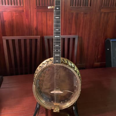 Bacon & Day Vintage Style 1 Custom Order Five-String Resonator Banjo Gold Plated w/ Knee Mute image 1