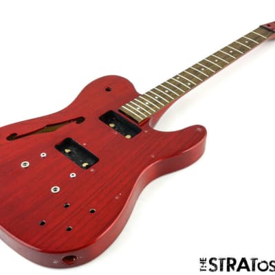 Fender JA-90 Jim Adkins Thinline Tele BODY + NECK Telecaster Crimson Trans Ash image 1
