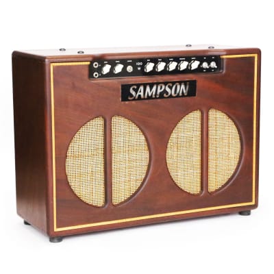 1993 Sampson 100w Exotic (4) EL34 2x12” Combo Amplifier Pre- Matchless Pre- Star Pre- BadCat 1-of-a-Kind Custom Tube Amplifier for Trade Show Rare Amp image 3