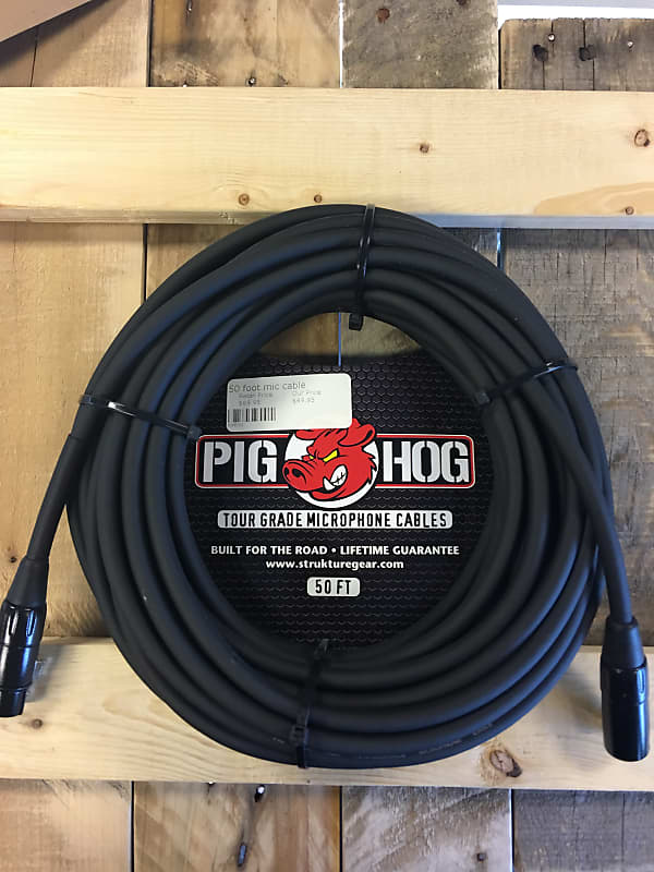 Pog Hog 50' Mic Cable Black Lifetime Guaranteed image 1
