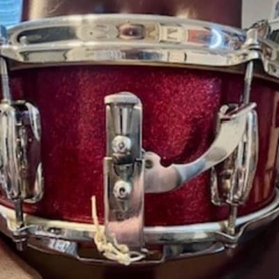 Slingerland No. 146 Hollywood Ace 5.5x14" 8-Lug Snare Drum with Rapid Strainer 1963 - 1976 - Red Sparkle image 7