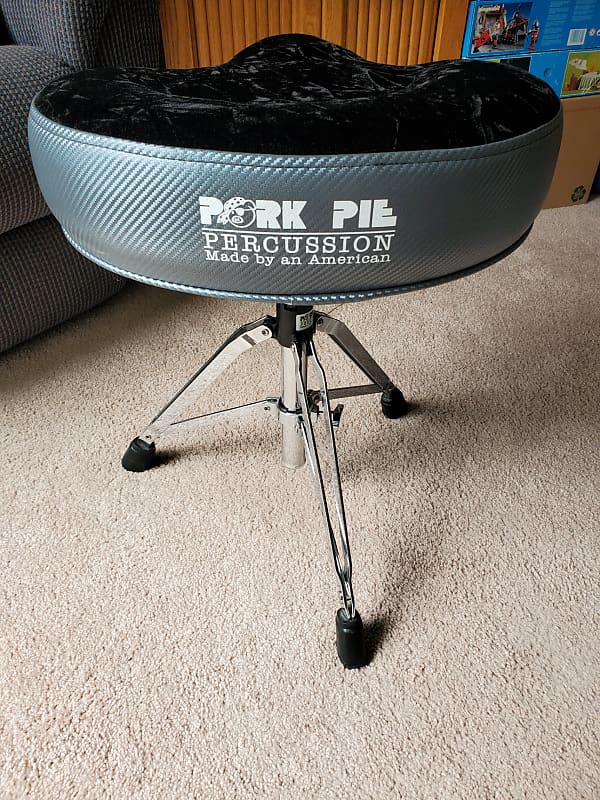 Pork Pie Big Boy Drum Throne 2000s Carbon Fiber / Black Crush Reverb