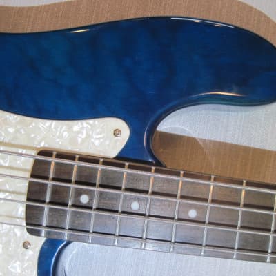 Jay Turser JTB-400 QMT Blue 2002- Trans Blue P Bass Light! --FINAL-- image 6