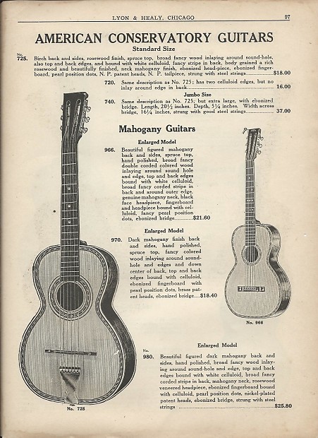 Lyon and Healy / Washburn Parlor Guitar Catalog Page 1920 image 1