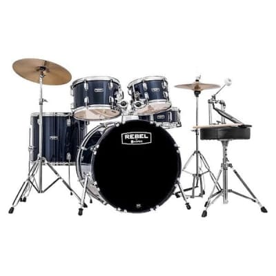 Mapex Rebel 5 Pc Jazz Complete Drum Set w/Hardware & Cymbals Royal Blue image 1