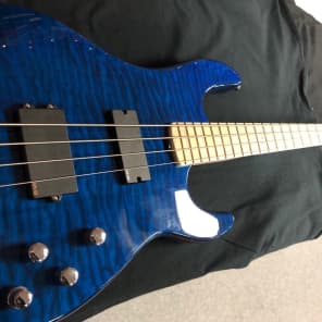 ESP LTD SURVEYOR-414 Quilted Maple 4-String Electric Bass Guitar See-Thru Blue image 2