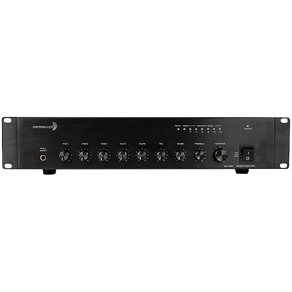 Dayton Audio - DA120R - 120W 2U Rack Mount PA Mixer-Amplifier 70V