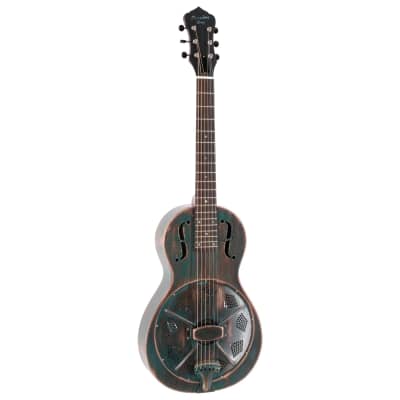 Recording King RM-993-VG Metal Body Parlor Resonator Guitar Vintage Green image 2