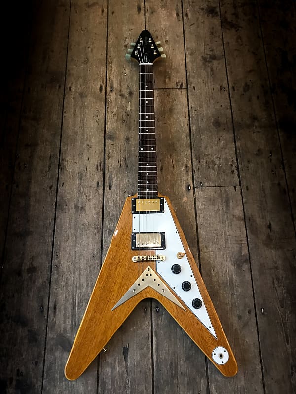 1998 Epiphone '58 Korina Flying V reissue in Natural finish