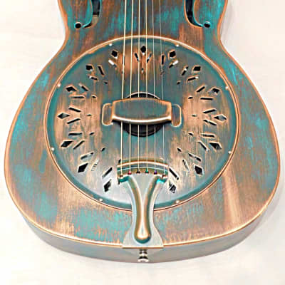 Recording King RM-997-VG Swamp Dog Metal Body Resonator Guitar Style-0  Distressed Vintage Green image 2