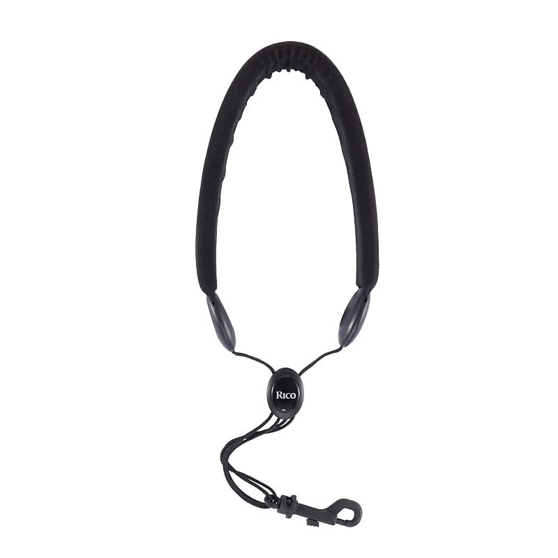 Rico Padded Strap W/Plastic Snap Hook for Soprano or Alto Sax - Black image 1