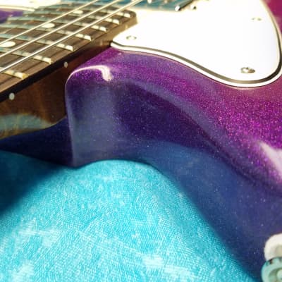Retro Jazzmaster w Custom Body + Wide Range Humbuckers, 2017/21 - Purpleburst Metal Flake (Video) image 9