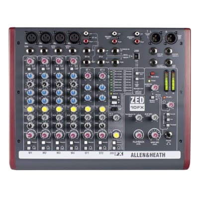 Allen & Heath ZED-10FX Multipurpose DJ Live Pro Audio Mixer w Built In FX image 1
