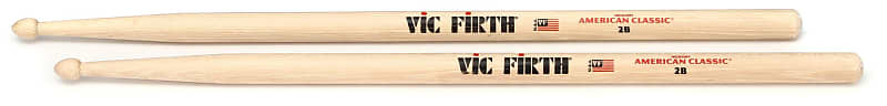 Vic Firth American Classic Drumsticks - 2B - Wood Tip (2-pack) Bundle image 1