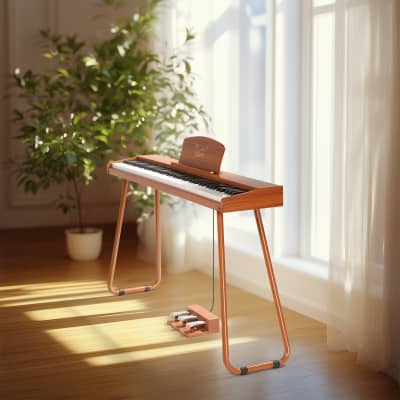 Glarry GPP-110 88 Key Full Size Semi-Weighted Standard Electric Digital Piano with Piano Bench Natural image 10