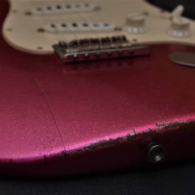American Fender Stratocaster Relic Custom Pink Magenta Sparkle Colorshift! image 2