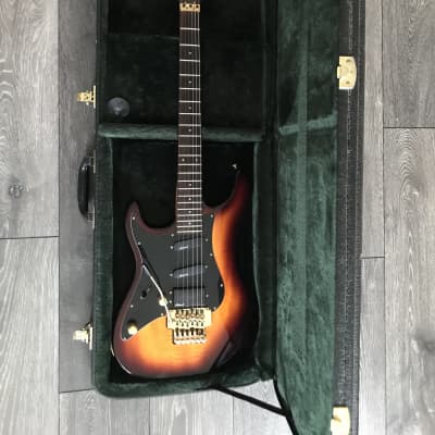 1993 Aria Pro II Strat Sunburst Maple top left handed image 3